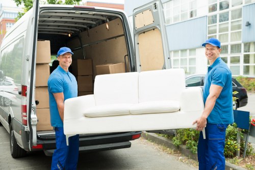 Furniture storage unit in Eltham with wrapped household items