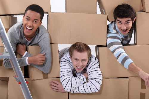Boxes and household items arranged in an Eltham storage unit